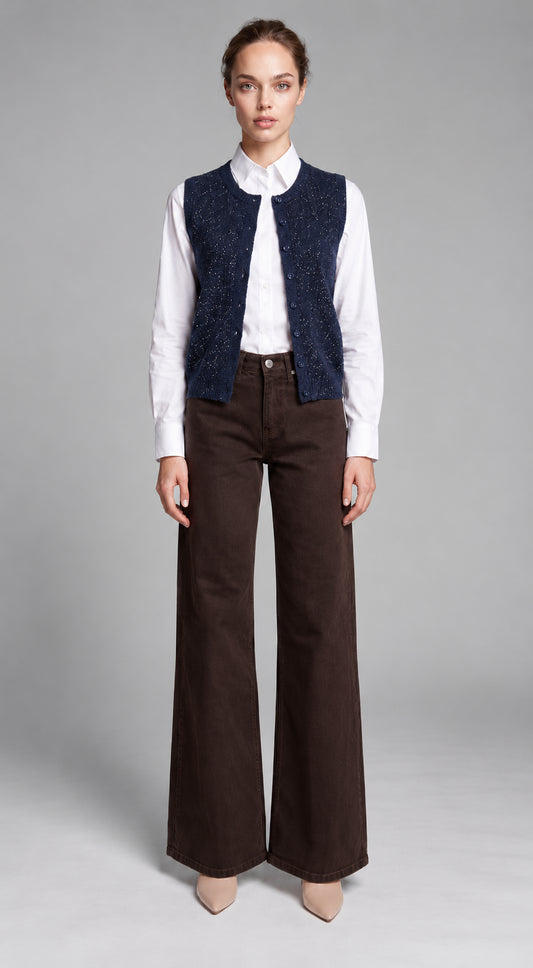 GILET IN MAGLIA  LUREX CROCHÈ