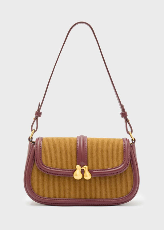 BORSA BOBBY A SPALLA VELLUTO OCRA NALÌ