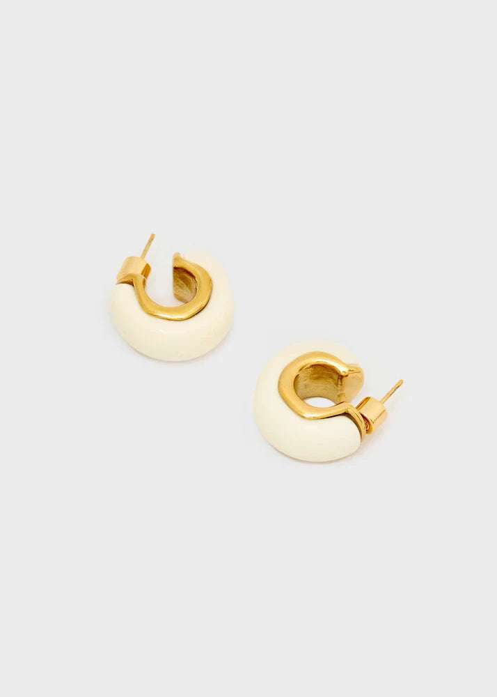 ORECCHINI BILLIE SMALTATI BIANCO\ORO NALÍ