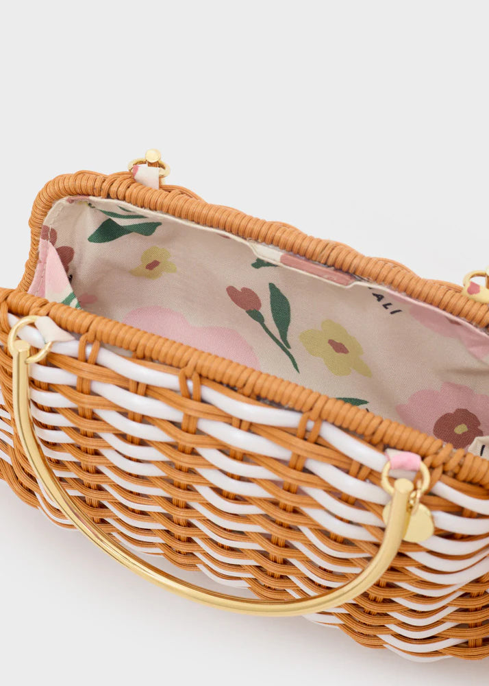 CLUTCH A MANO IN VIMINI INTRECCIATO BEIGE NALÌ