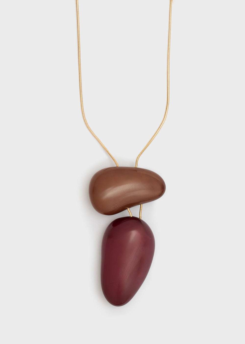 COLLANA BEAN LUNGA PENDENTE RESINA BORDEAUX NALÍ