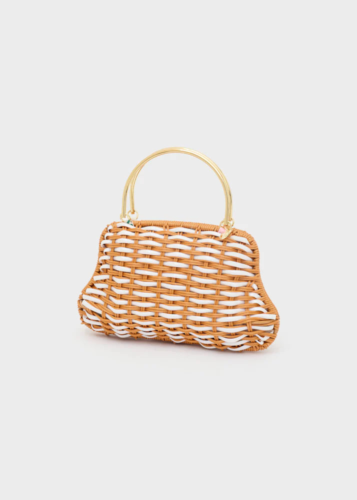 CLUTCH A MANO IN VIMINI INTRECCIATO BEIGE NALÌ
