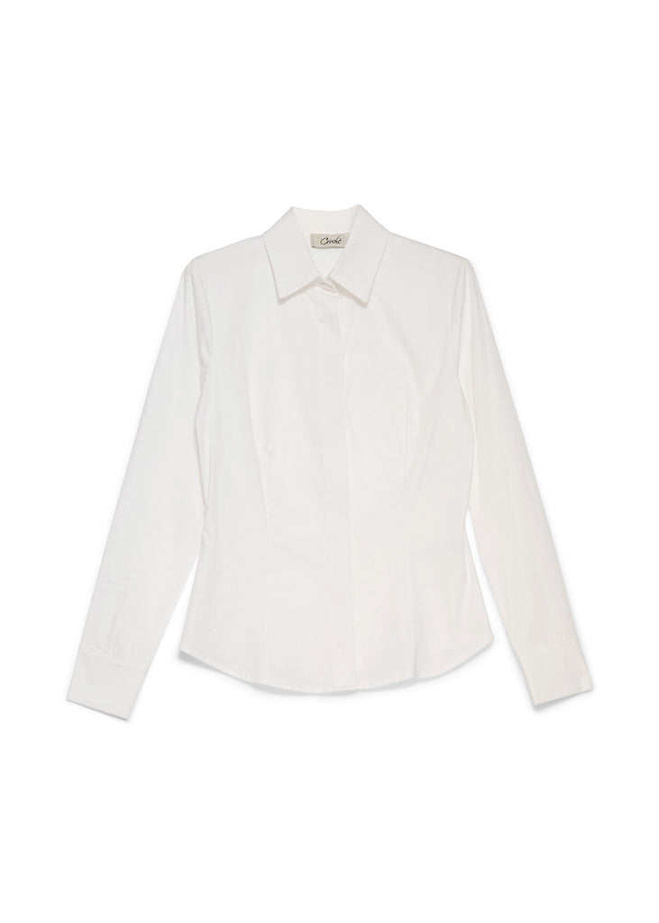 CAMICIA POPELINE BIANCO CROCHÈ