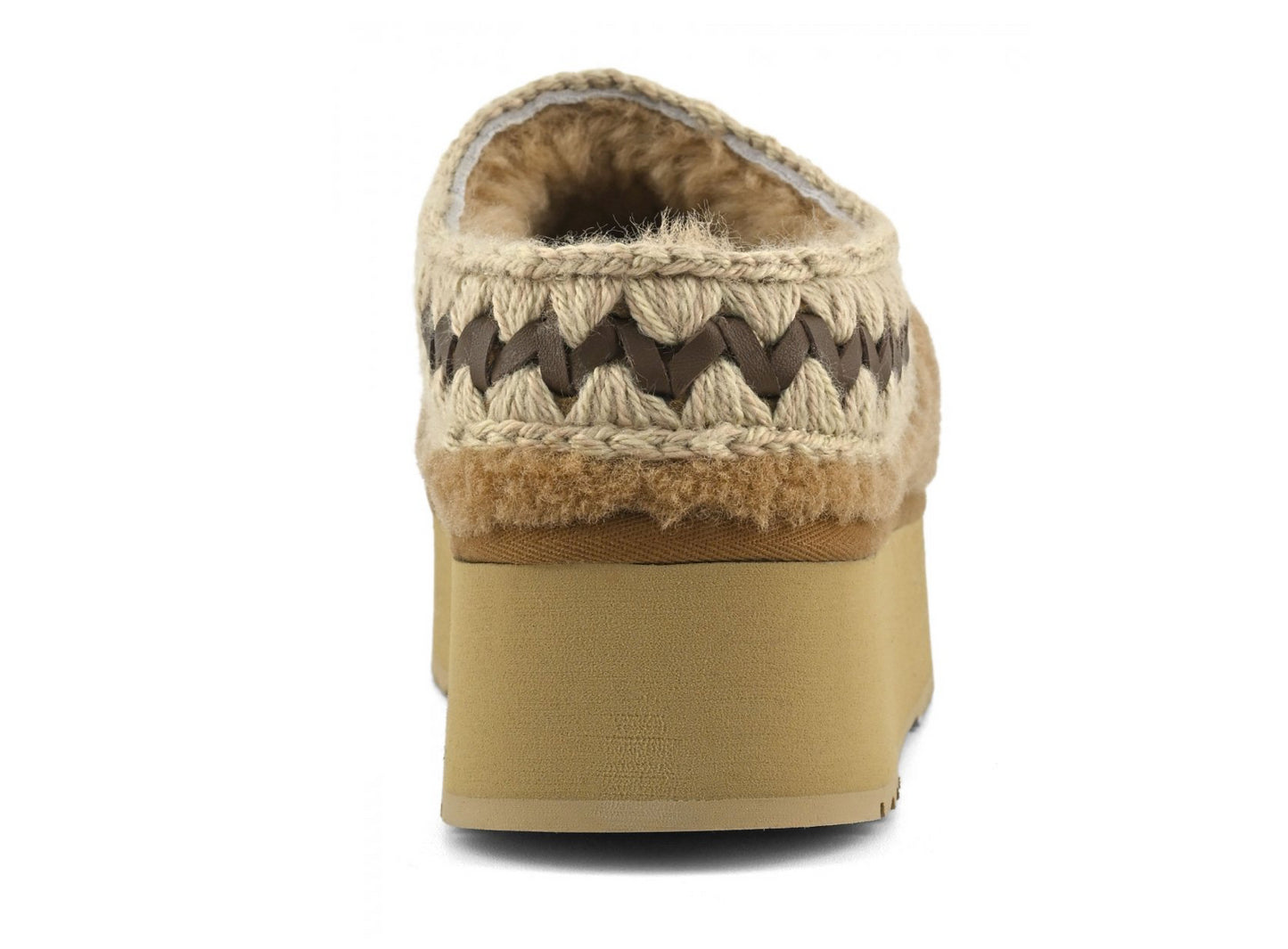 Platform clog curly sheepskin MOU