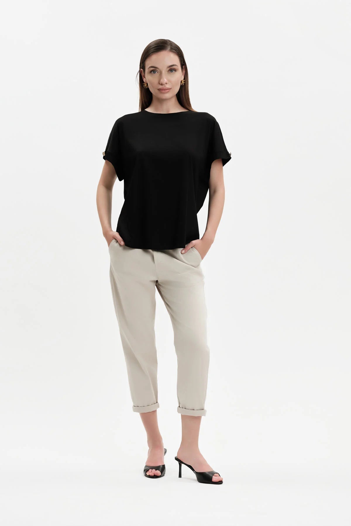 PANTALONI CON COULISSE IN GABARDINA WHITE WISE