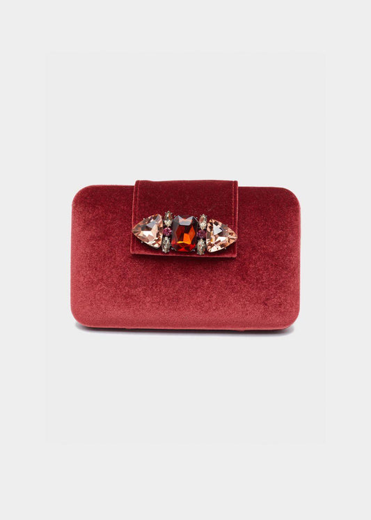 CLUTCH NICOLE CON FIBBIA ROSSO SCURO NAL�