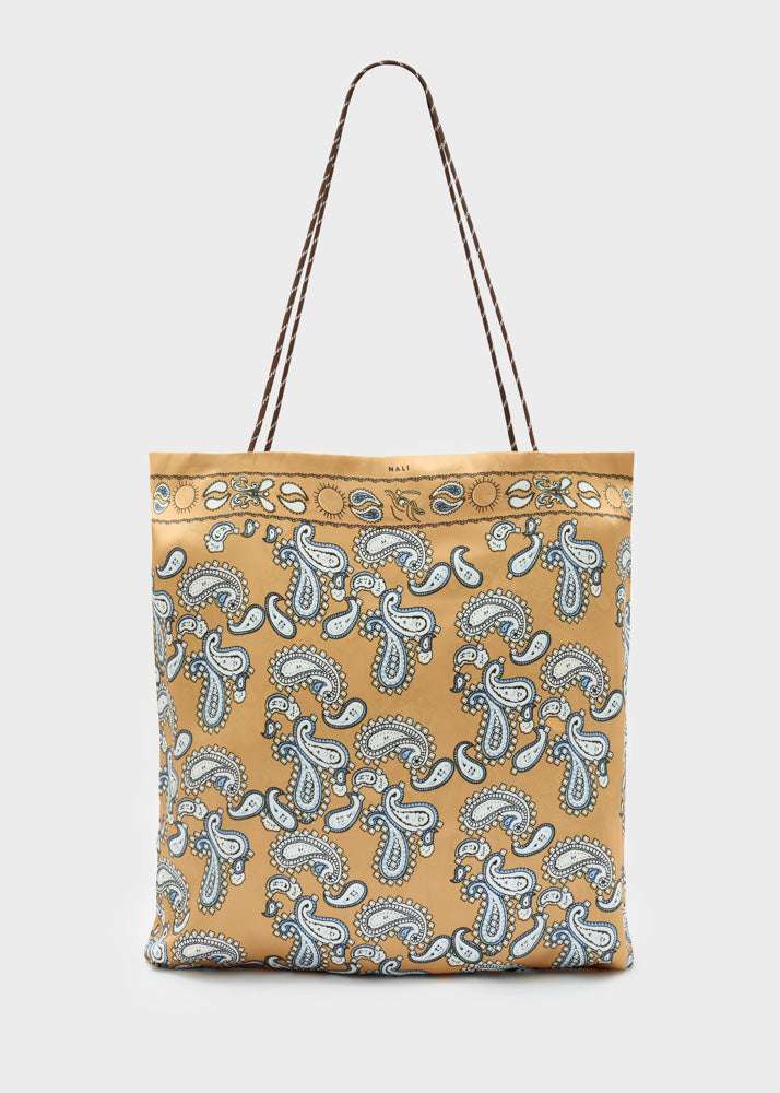 BORSA PEONY BANDANA STAMPA PAISLEY OCRA NALÌ