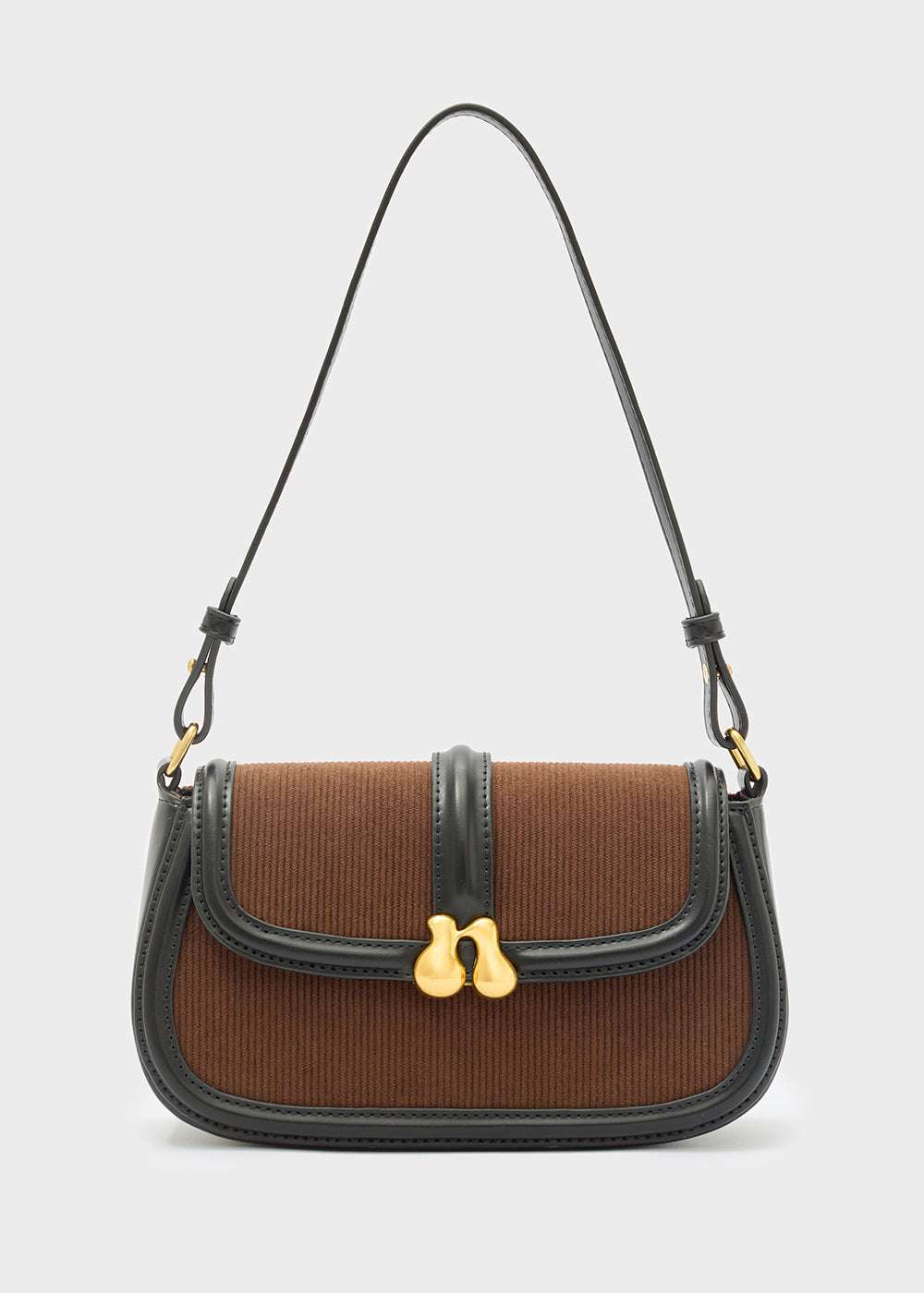 BORSA BOBBY A SPALLA VELLUTO MARRONE NALÌ