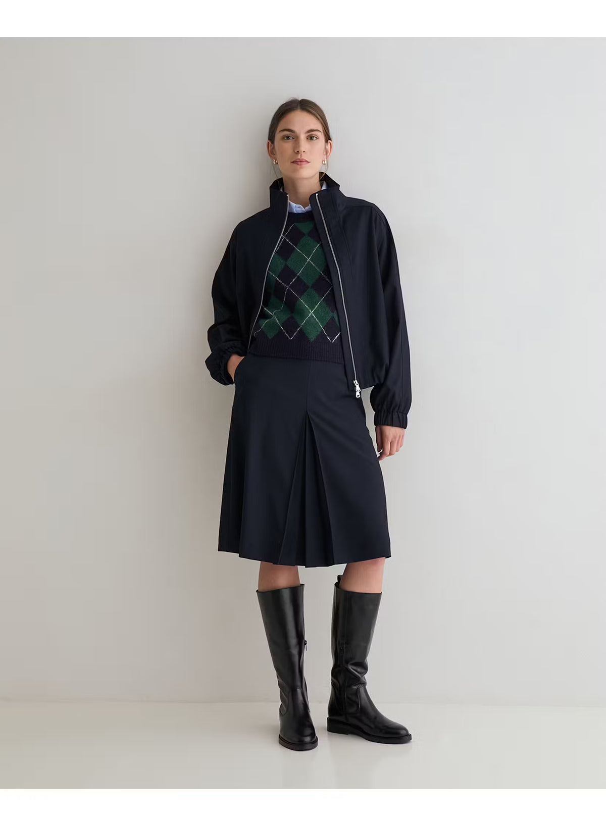 GONNA MIDI PIEGA DAVANTI NAVY 45817-55 YERSE