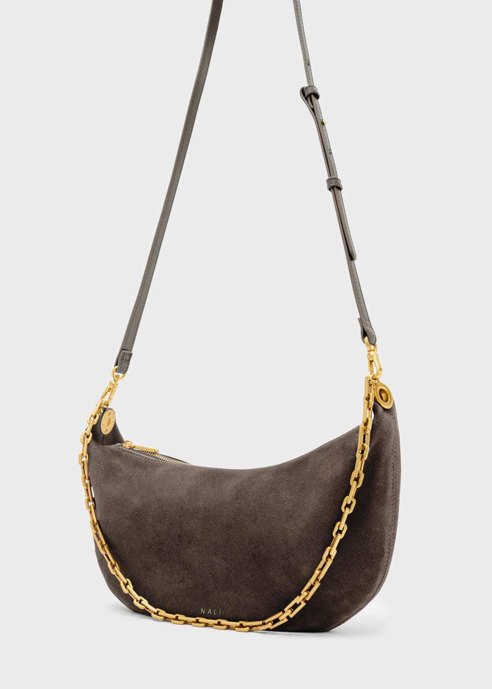 BORSA HAILEY A SPALLA VERO SUEDE MARRONE NALÌ