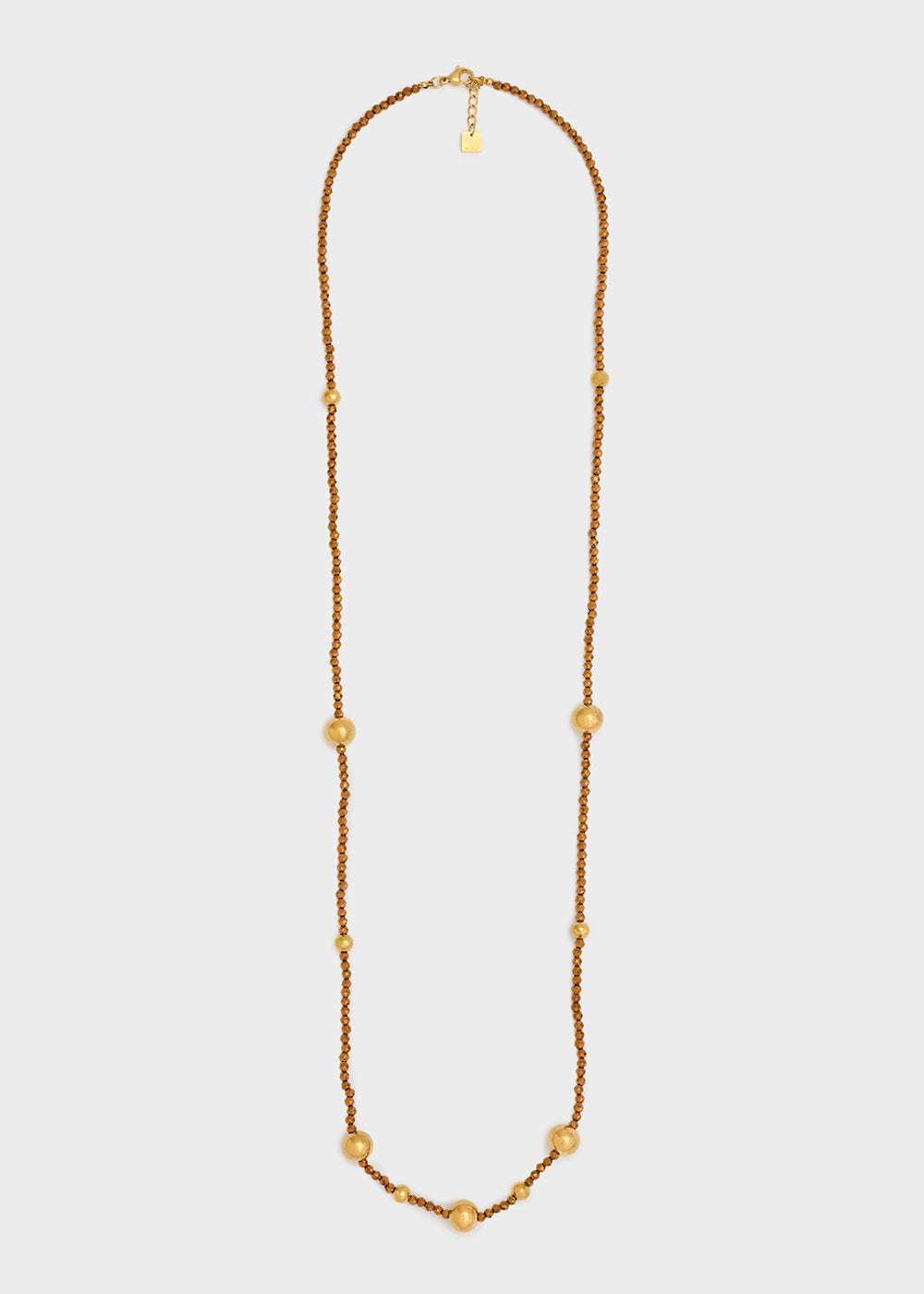 COLLANA LEA PERLINE E SFERE ORO\MARRONE NALÍ