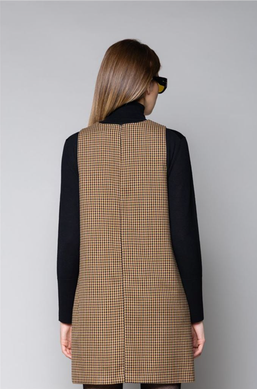 ABITO CORTO SMANICATO MINICHECK CAMEL KAOS