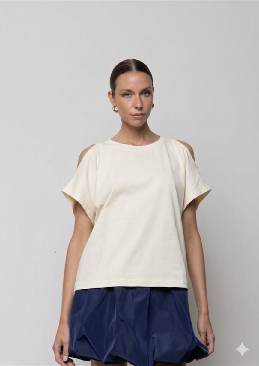 T-SHIRT CUT-OUT PANNA  ICONA