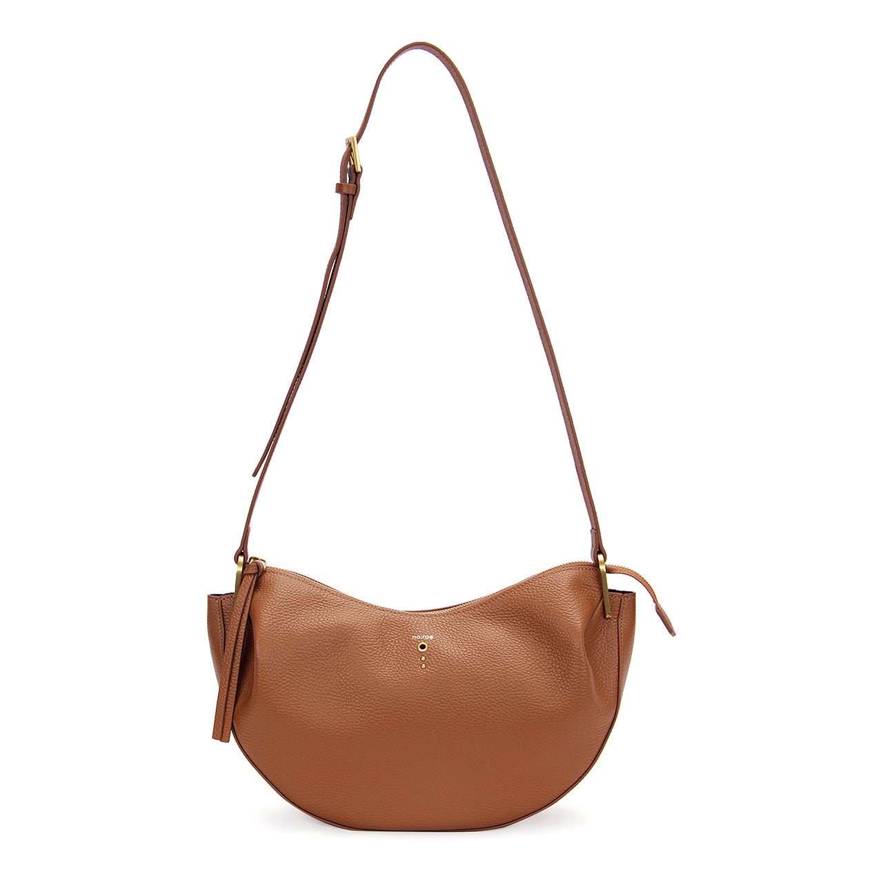 BORSA AGAVE MEZZA LUNA MARTELLATO TOBACCO NO:RAE