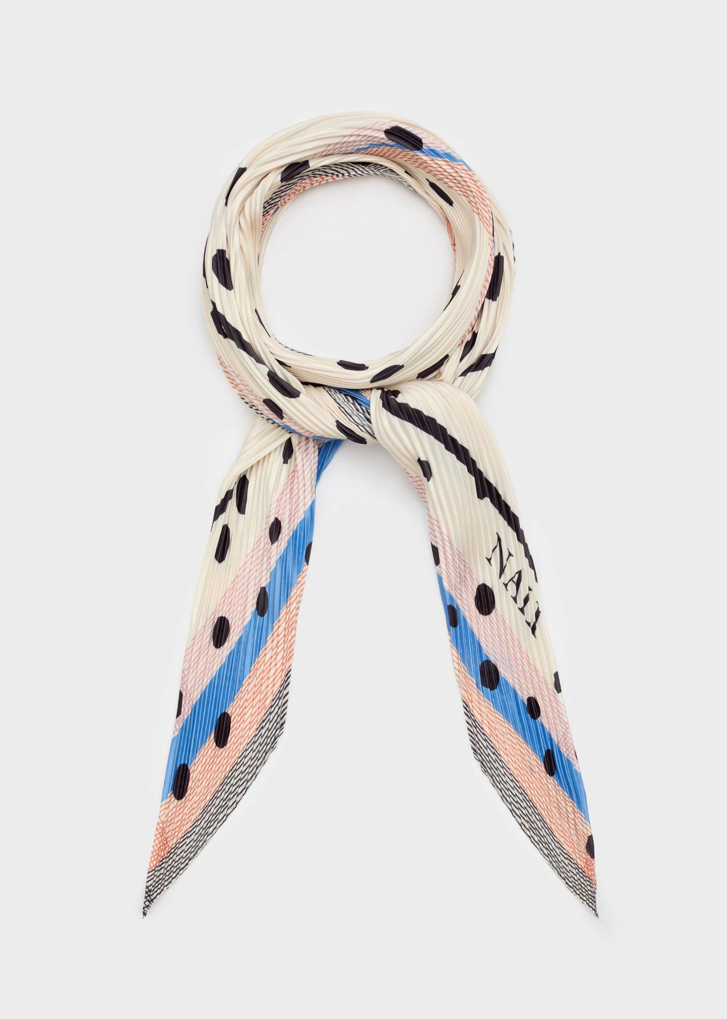 FOULARD A POIS AMPIO PLISSE' BIANCO NALÍ
