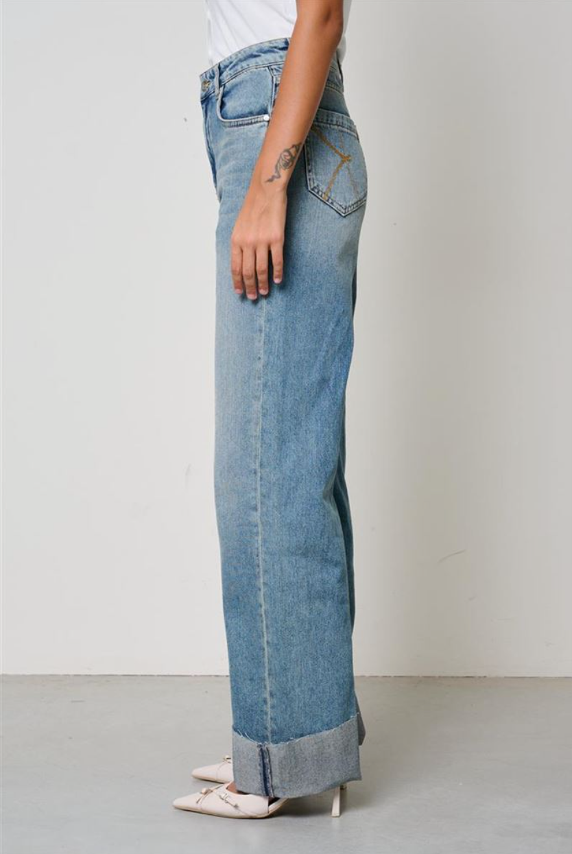 JEANS  NIKI - STRAIGHT FULL LENGHT KAOS DENIM