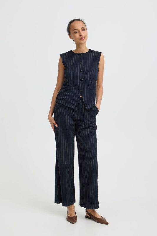 PANTALONE A PALZZA GESSATO BLU BYROWAN B.YOUNG