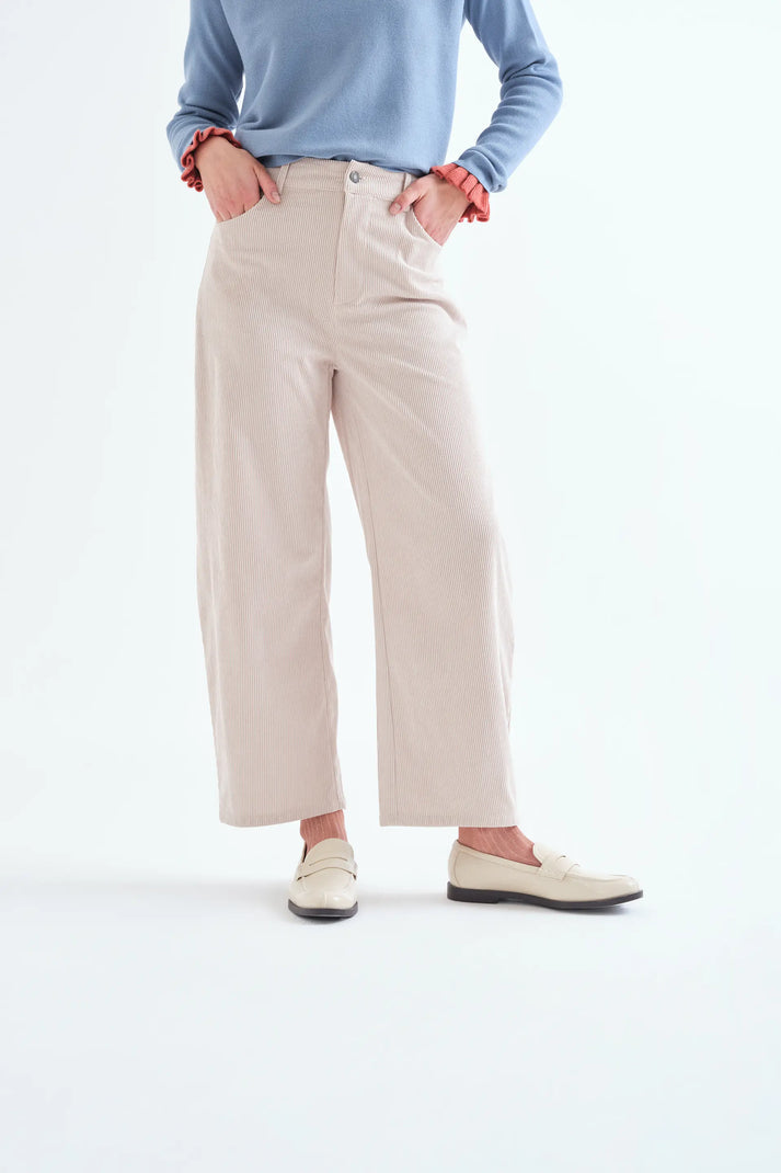 PANTALONE CROPPED VELLUTO A COSTE 63C/11033 OFF WHITE COMPANIA FANTASTICA
