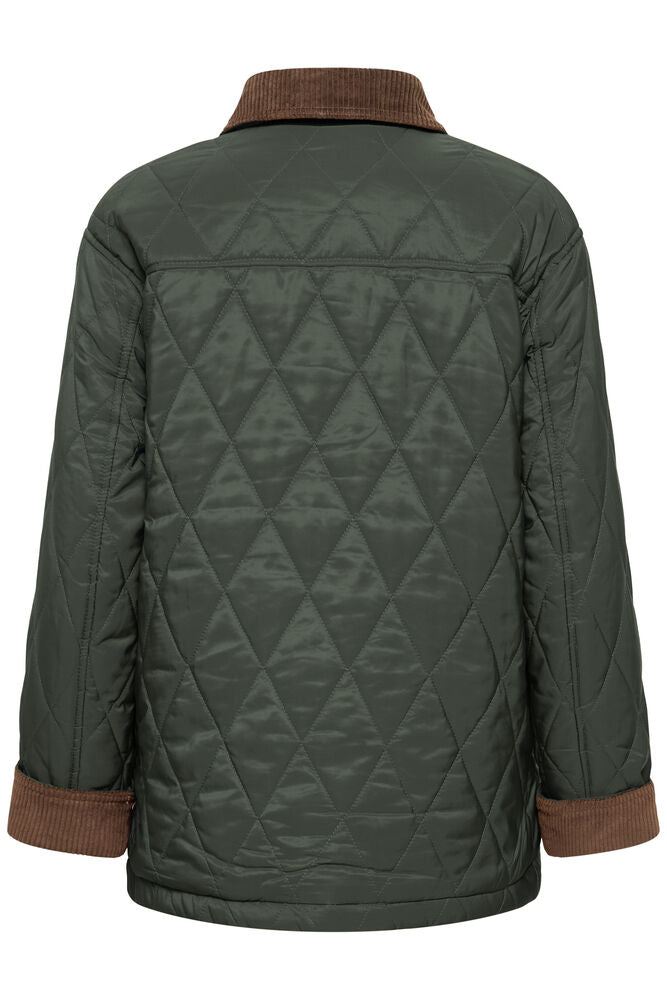 GIACCA TRAPUNTATO VERDE CON COLLO IN VELLUTO BYBELLINI B.YOUNG