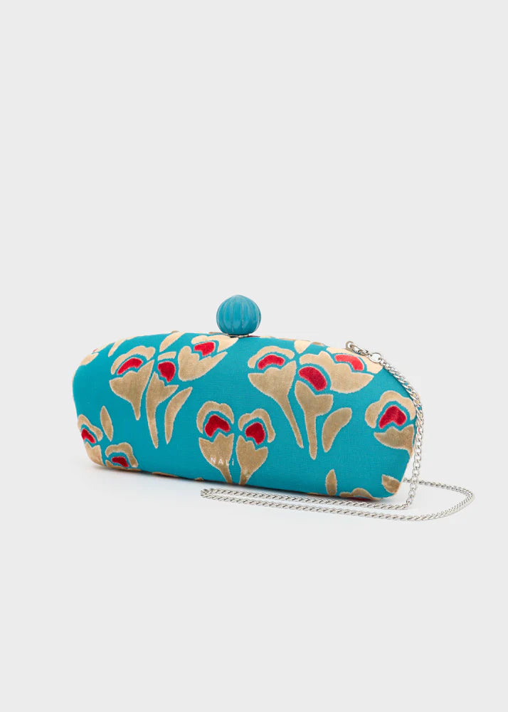CLUTCH MARGOT STAMPA FLOREALE AZZURRO NALÌ