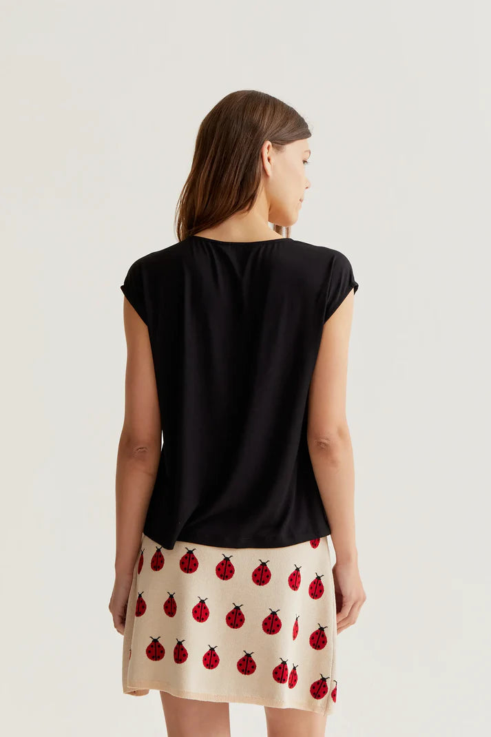 T-SHIRT SCOLLO A V NERO COMPANIA FANTASTICA