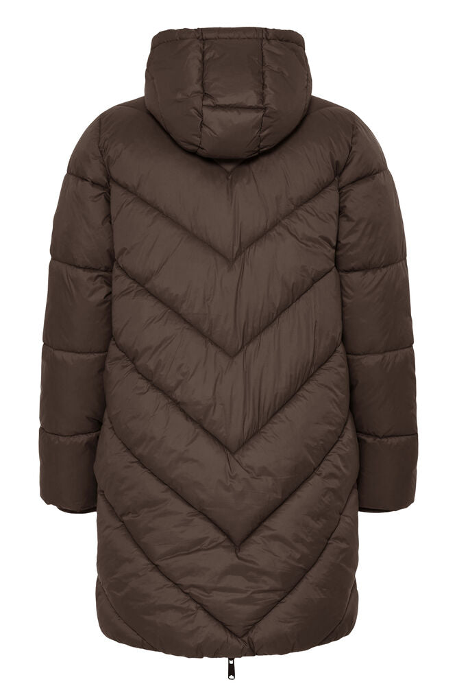 PIUMINO BYBOMINAX LUNGO CON CAPPUCCIO COLORE JAVA B.YOUNG