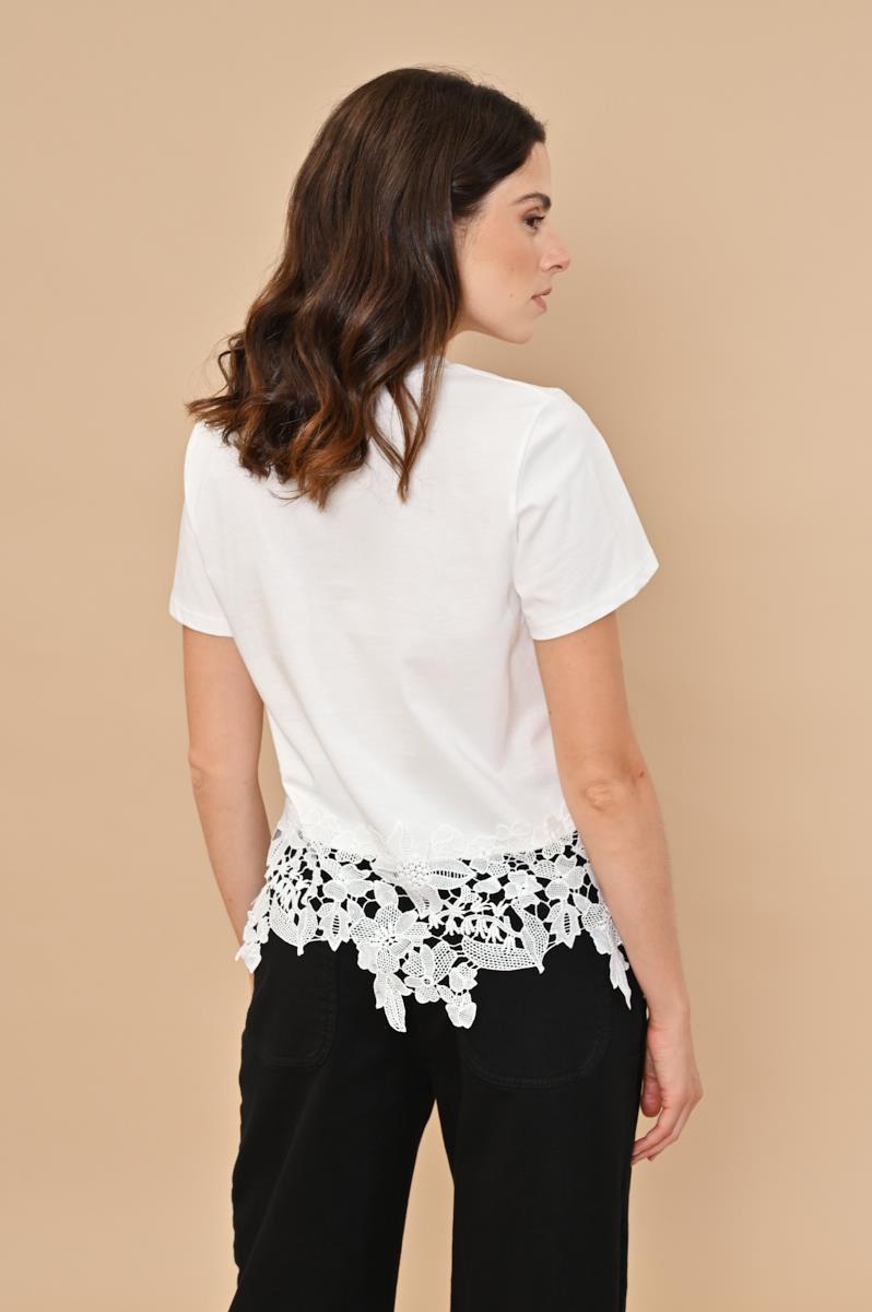 T-SHRIT INSERTO PIZZO KAOS JEANS