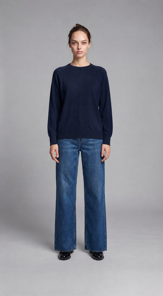 PARICOLLO COTONE CASHMERE BLU CROCHÈ