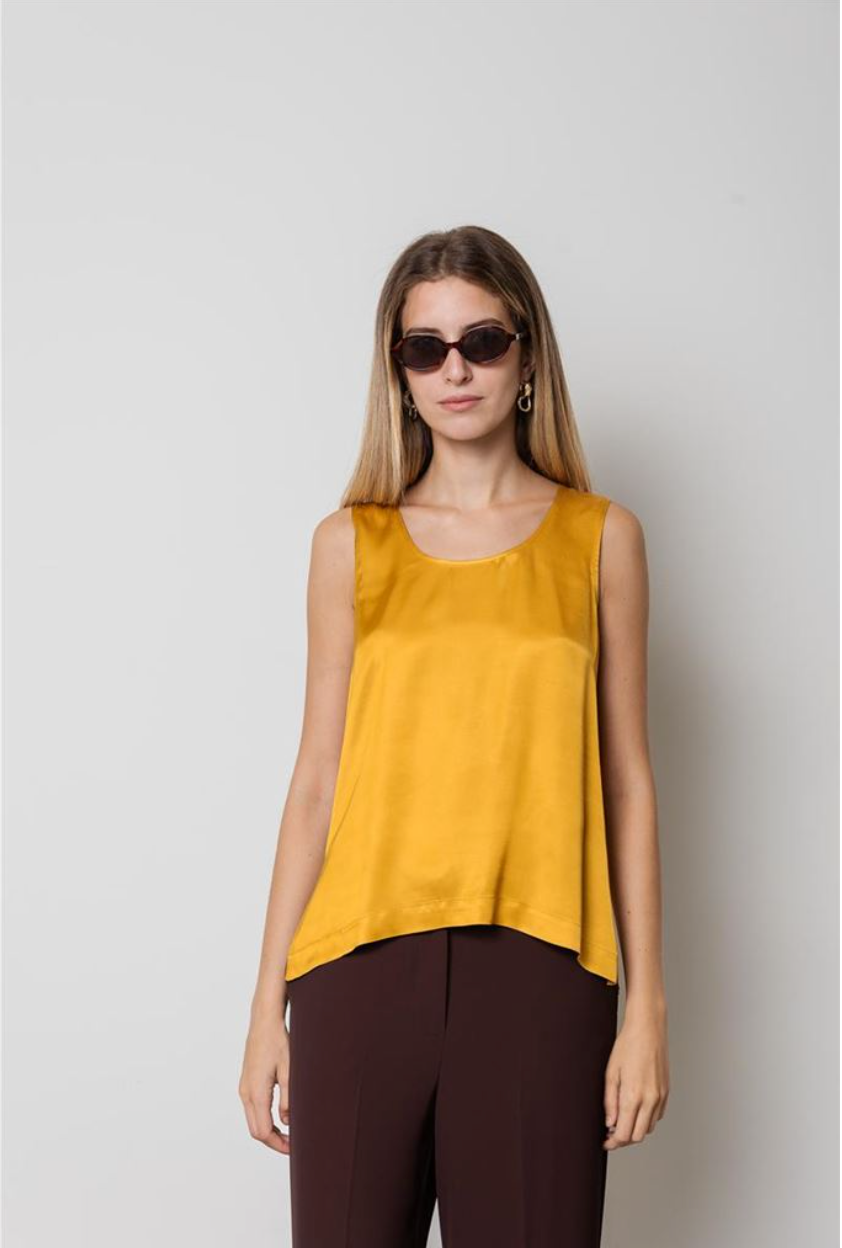 TOP DI RASO ZAFFERANO KAOS